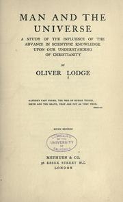 Front cover of Man and the universe by Oliver Lodge