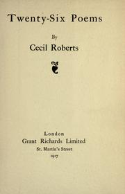 Cover of Twenty-six poems by Cecil Roberts