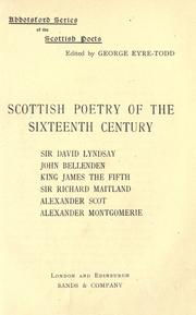 Cover of Scottish poetry of the sixteenth century by George Eyre-Todd