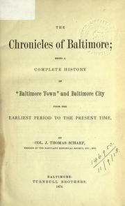 Front cover of The Chronicles of Baltimore by John Thomas Scharf