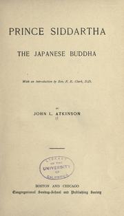 Cover of Prince Siddartha by John L. Atkinson