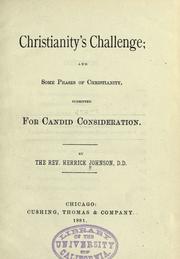Cover of Christianity's challenge by Herrick Johnson
