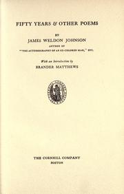 Front cover of Fifty years & other poems by James Weldon Johnson