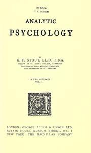 Cover of Analytic psychology by Stout, George Frederick