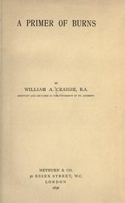 Front cover of A primer of Burns by William A. Craigie