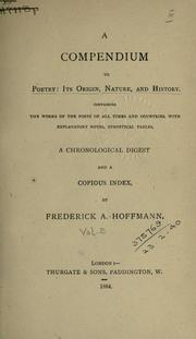 Front cover of Poetry, its origin, nature, and history by Frederick A. Hoffmann