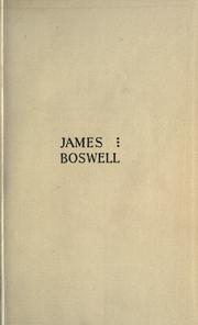Cover of James Boswell by William Keith Leask