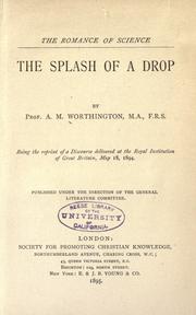 Front cover of The splash of a drop by A. M. Worthington