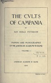 Front cover of The cults of Campania by Roy Merle Peterson