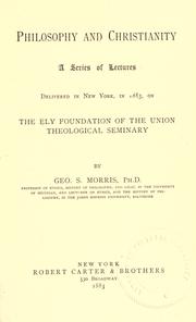 Front cover of Philosophy and Christianity by George Sylvester Morris