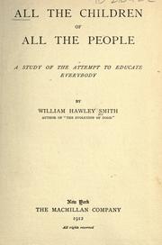 Front cover of All the children of all the people by William Hawley Smith