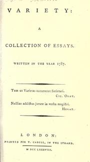Front cover of Variety: a collection of essays by Humphry Repton