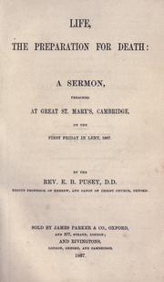 Front cover of Life, the preparation for death by Edward Bouverie Pusey