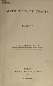 Front cover of Mathematical tracts by Francis William Newman