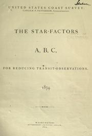 Front cover of The star-factors A,B,C, for reducing transit-observations .. by U.S. Coast and Geodetic Survey.