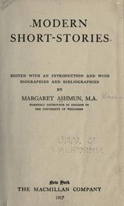 Front cover of Modern short-stories by Margaret Eliza Ashmun