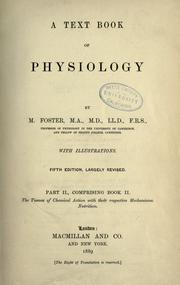 Cover of A text book of physiology by Foster, M. Sir