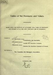 Front cover of Tables of net premiums and values by William Campbell Macdonald