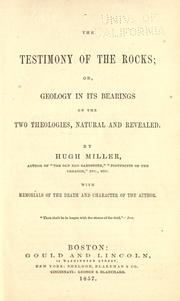 Front cover of The testimony of the rocks by Hugh Miller