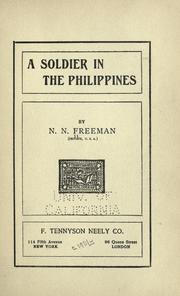 Front cover of A soldier in the Philippines by Needom N. Freeman