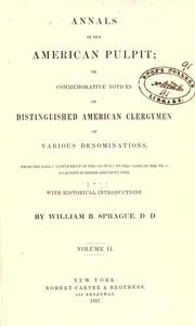 Cover of Annals of the American pulpit by Sprague, William Buell
