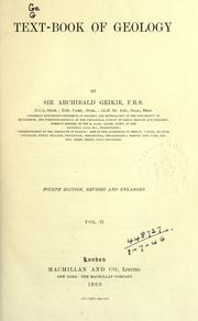 Cover of Text-book of geology by Archibald Geikie