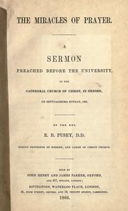 Cover of The miracles of prayer by Edward Bouverie Pusey