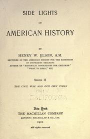 Front cover of Side lights on American history by Henry William Elson