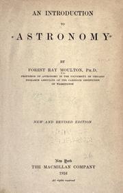 Front cover of An introduction to astronomy by Forest Ray Moulton