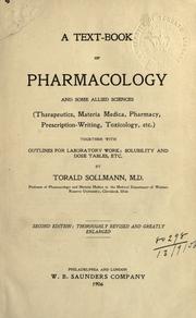 Front cover of A text-book of pharmacology and some allied sciences by Torald Hermann Sollmann