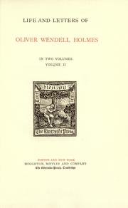 Front cover of Life and letters of Oliver Wendell Holmes by John Torrey Morse