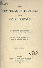 Cover of The temperance problem and social reform by Joseph Rowntree