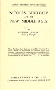 Front cover of Nicolas Berdyaev and the new middle ages by Evgenii Lampert