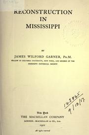 Cover of Reconstruction in Mississippi by James Wilford Garner
