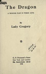 Cover of The dragon by Augusta Gregory