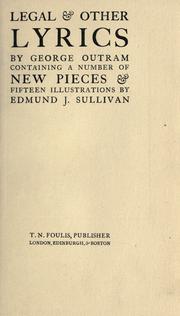 Front cover of Legal and other lyrics by George Outram