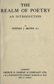 Front cover of The realm of poetry by Stephen James Brown
