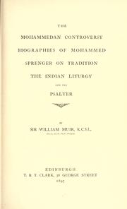 Front cover of The Mohammedan controversy by Sir William Muir