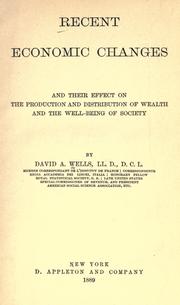 Cover of Recent economic changes by David Ames Wells