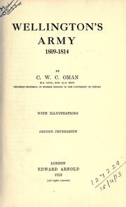 Front cover of Wellington's army 1809-1814 by Charles William Chadwick Oman