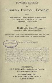 Front cover of Japanese notions of European political economy by Tentearo Mekato