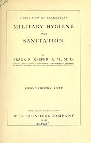 Front cover of A text-book of elementary military hygiene and sanitation by Frank R. Keefer
