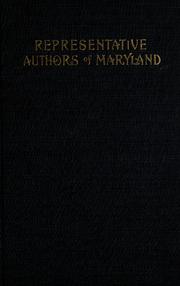 Front cover of The Representative Authors Of Maryland by Henry E. Shepherd