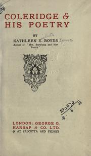 Front cover of Coleridge & his poetry by Kathleen Elizabeth Royds Innes