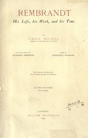 Front cover of Rembrandt, his life, his work and his time by Emile Michel