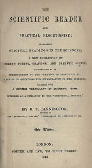 Cover of The scientific reader and practical elocutionist by R.T Linnington