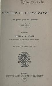 Cover of Memoirs of the Sansons, from private notes and documents, 1688-1847 by Henri Sanson