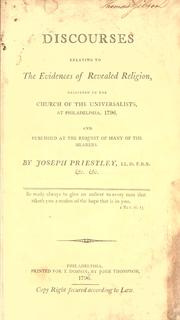 Front cover of Discourses on the evidence of revealed religion by Joseph Priestley