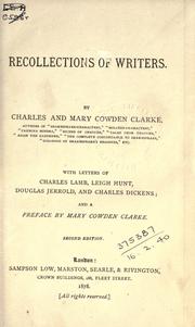 Cover of Recollections of writers by Charles Cowden Clarke