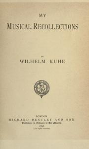 Front cover of My musical recollections by Wilhelm Kuhe